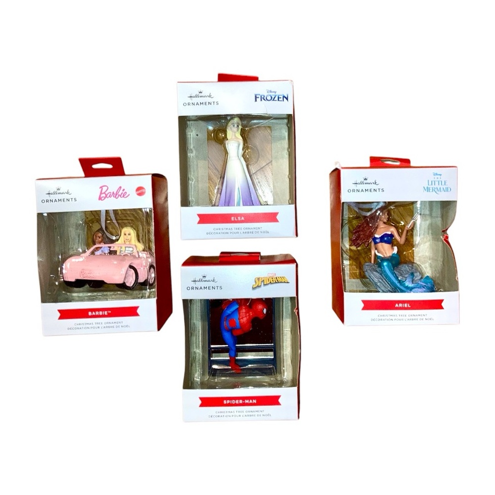 Hallmark Holiday Ornament - Choose Barbie, Elsa, Spider-Man or l Ariel - NIB